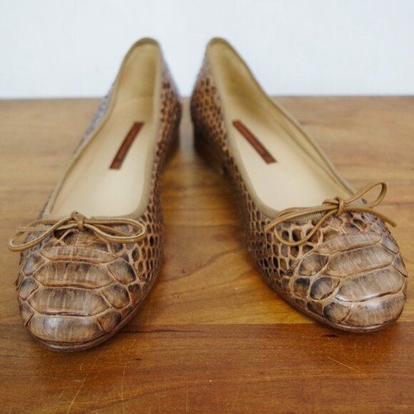 Giorgio's of Palm Beach Snakeskin Italian Made Flats Size 36 - Picture 1 of 10